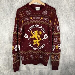Game of Thrones I Drink and I Know Thing‎ Knitted Ugly Sweater Size Large